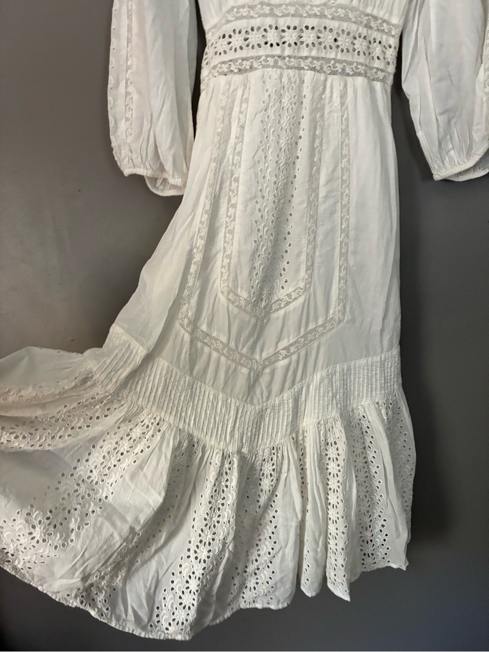 LoveShackFancy Garrison Dress | Eyelet Cottagecore Coquette Romantic Bridal 2 - Picture 10 of 16